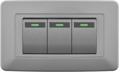 INTERRUPTOR TRIPLE GRIS